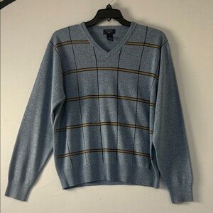 Dockers Mens Sweater Blue Size Large Long Sleeve V-Neck Acrylic Golf